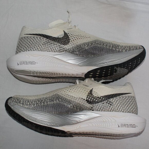 Nike ZoomX VaporFly 3 Running Shoes White/Particle Grey Metallic Men's Sz12.5 - Picture 6 of 16